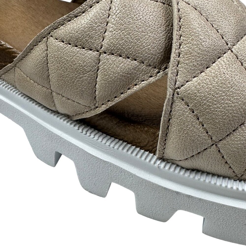 Ca'Shott‎ Sandals Leather Made in Portugal Chunky Caalison Beige NIB - Picture 6 of 16